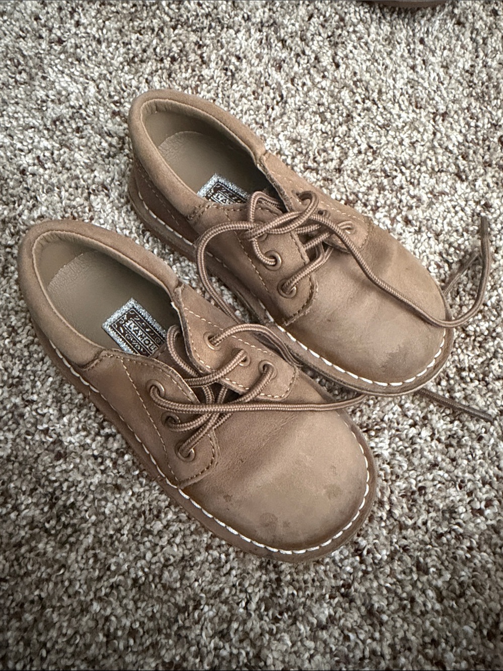 L'Amour Tyler 5012 Lace-Up Oxfords in Khaki Nubuck Leather - Size 9